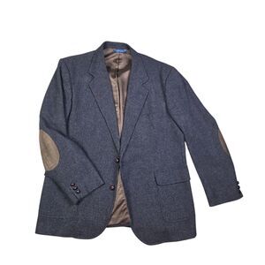 Pendleton Mens Suit Coat Blazer Jacket 46 Vintage Herringbone Brown Virgin Wool